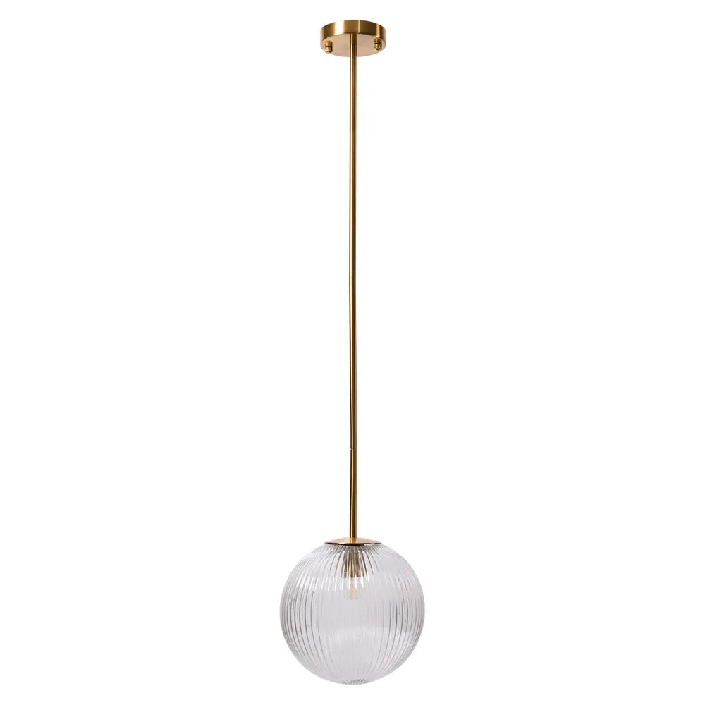 Luna Ribbed Glass Pendant Light – detail view