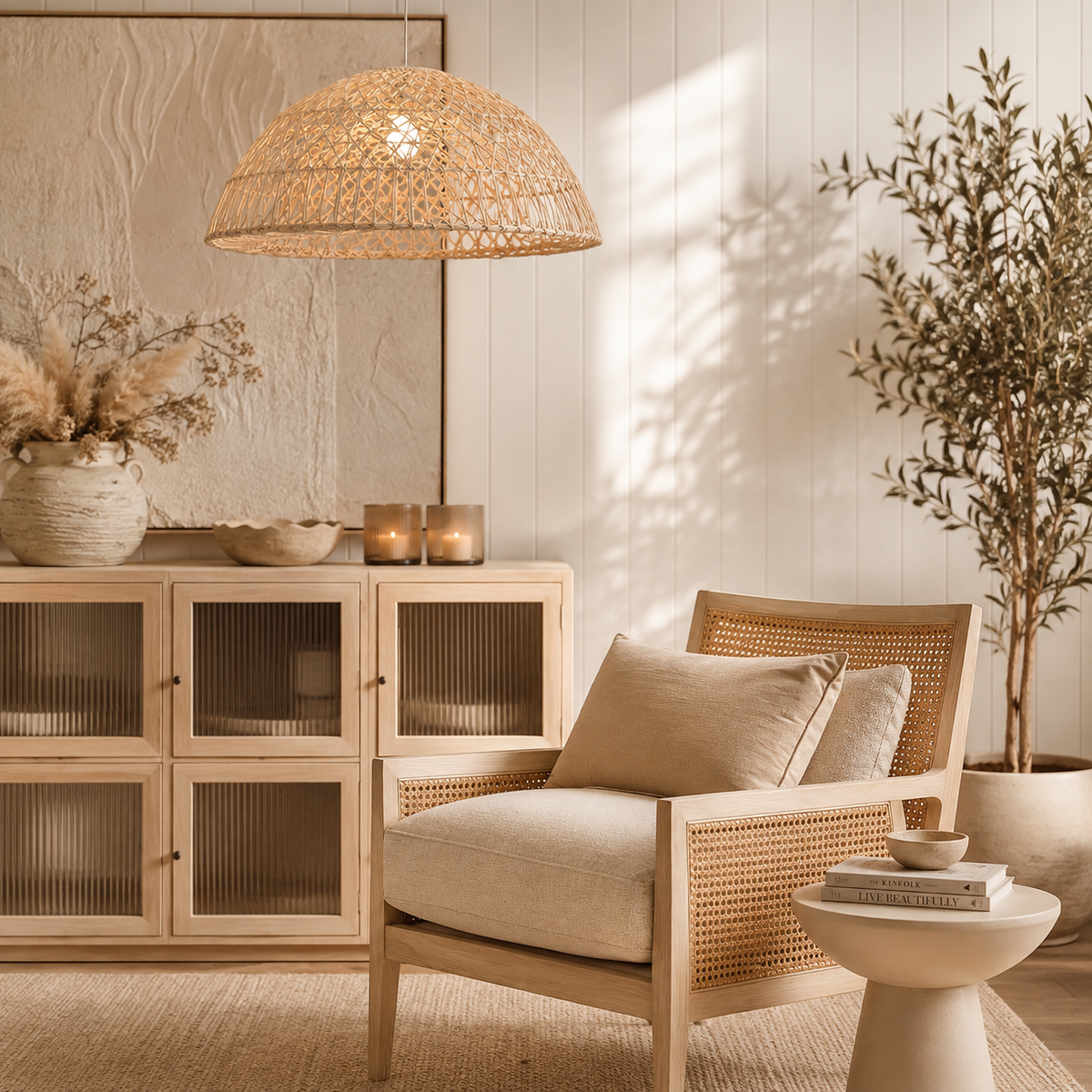 Noosa Rattan Dome Pendant Light – product view
