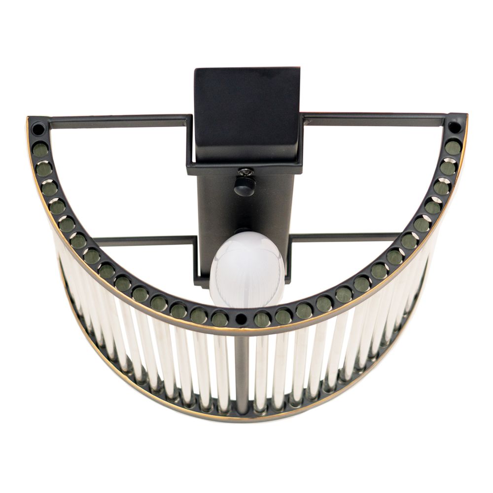 Hayworth Fluted Glass Wall Sconce in Antique Black – view 4