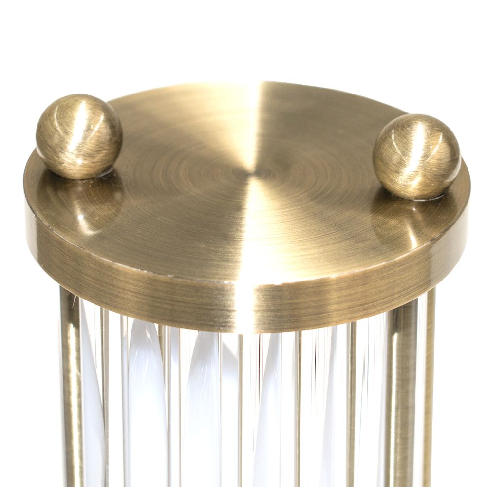Hunter Fluted Glass Wall Sconce in Brass – Short – view 5