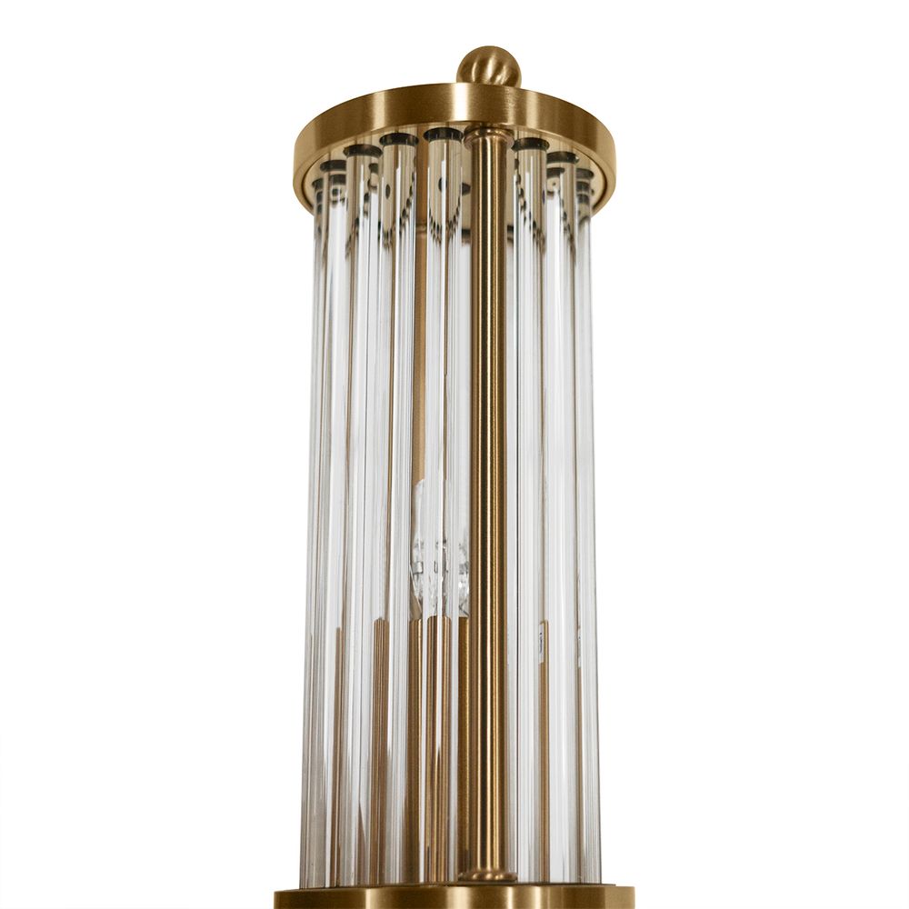 Hunter Fluted Glass Wall Sconce in Brass – Long – view 7