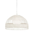 Fortaleza Rattan Dome Pendant Light in White – Medium – product view