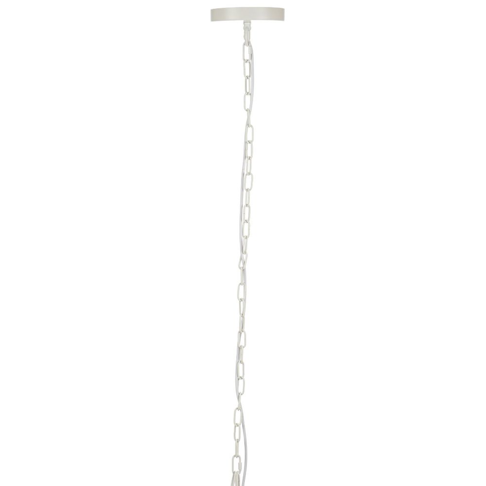 Fortaleza Rattan Dome Pendant Light in White – Medium – view 6