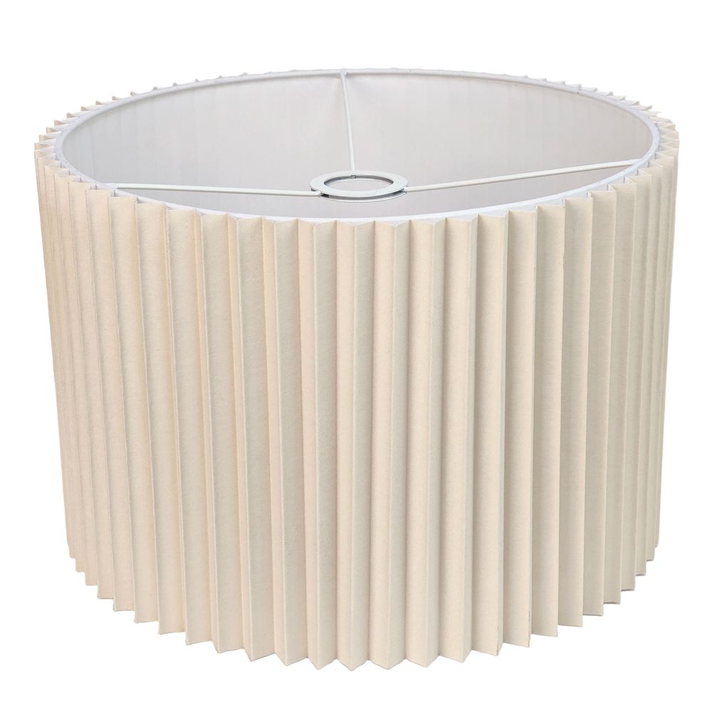 Nina Pleated Drum Lamp Shade – Off White – product view