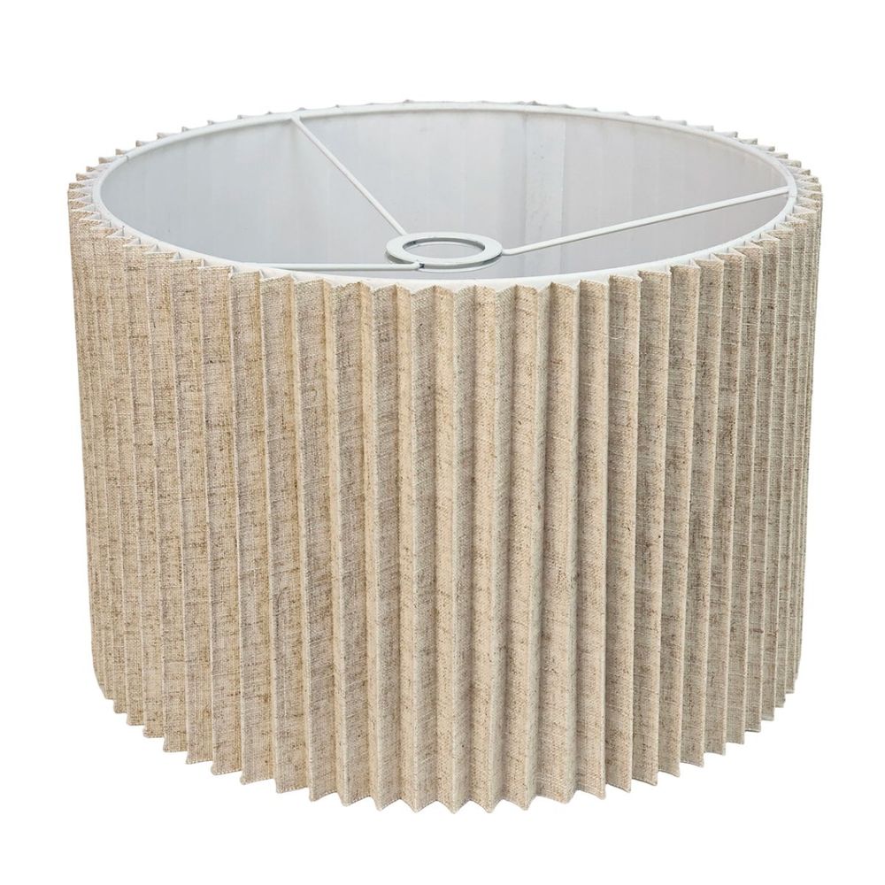 Nina Pleated Drum Lamp Shade – Natural – product view