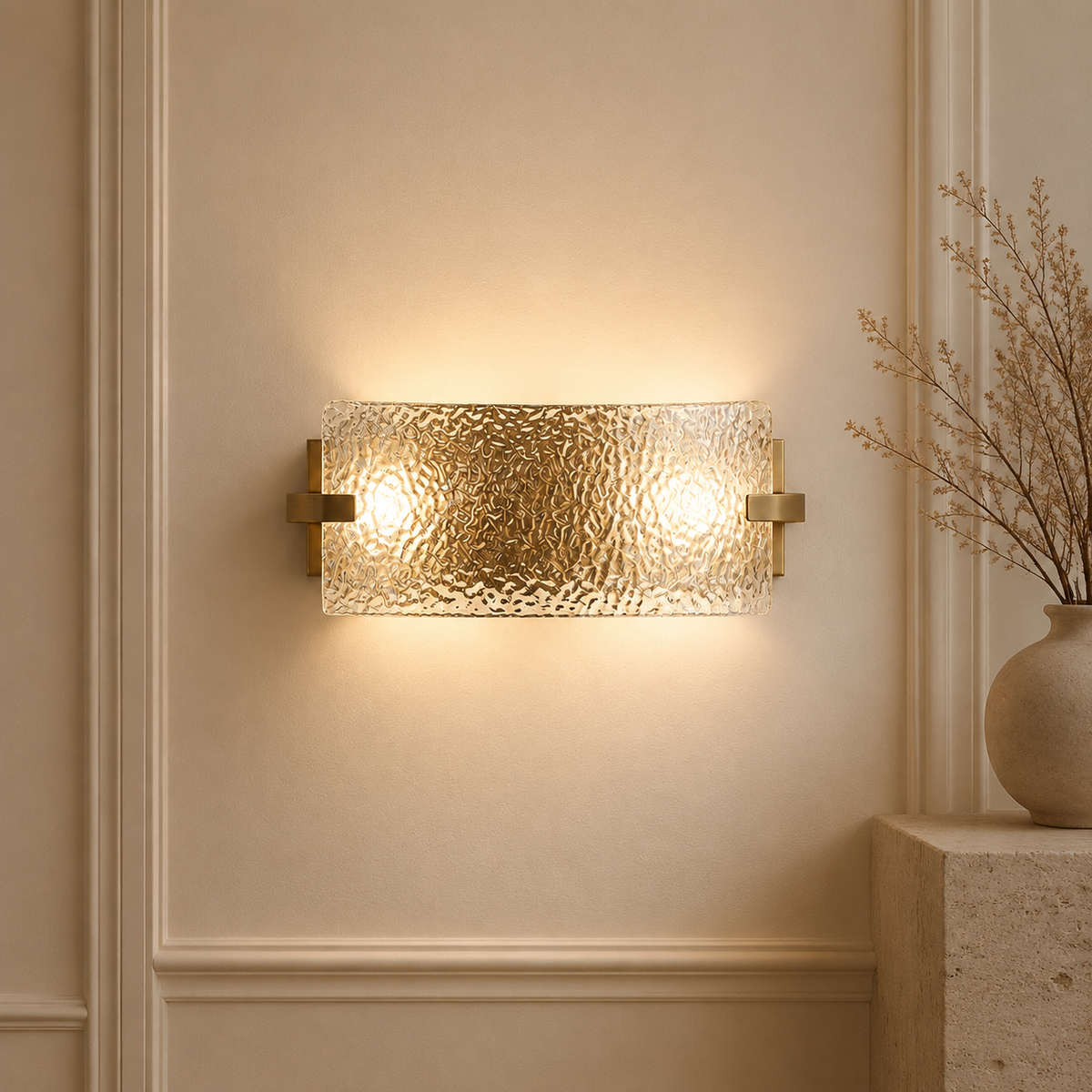 Hadley Textured Glass Wall Sconce