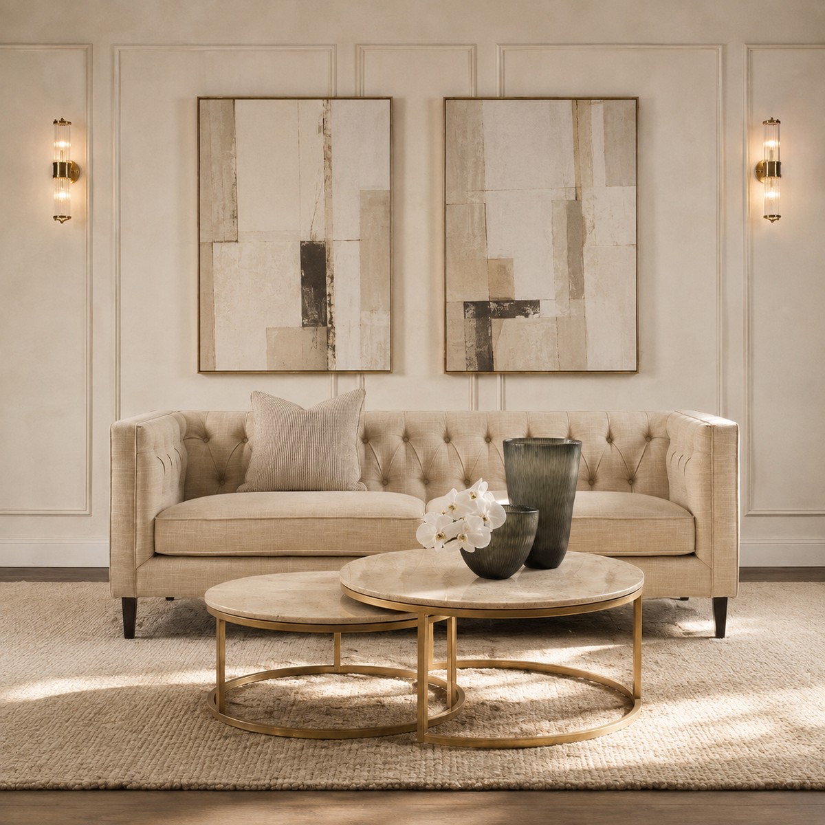 Hunter Fluted Glass Wall Sconce in Brass